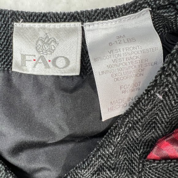 FAO Baby Vest 3M. 8-12lbs. Gray Grey Front Buttons Soft Velvet-Like Feel Hankie - Picture 3 of 4